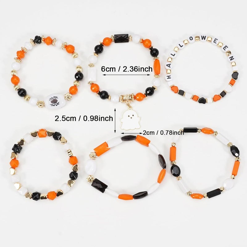 Lonext Halloween Bracelets Stackable Heishi Beaded Stretch Bracelets - Image 3